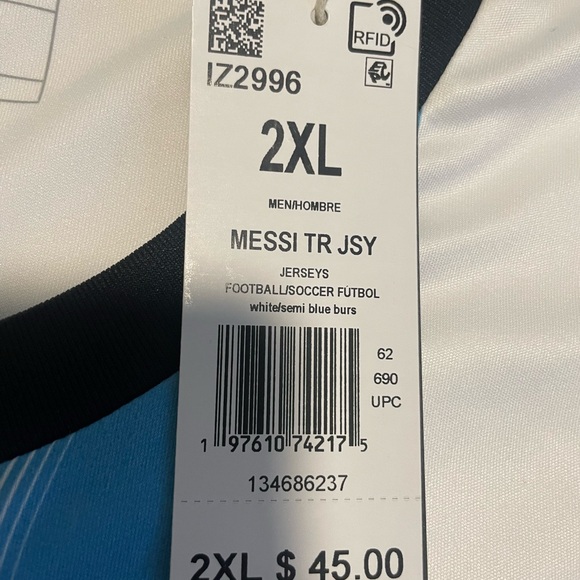 Messi Training Jersey Argentina Adidas Men’s Size 2XL Brand New with Tags - Picture 4 of 4